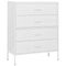 Lady Jillian -  Chest of Drawers White 80x35x101,5 cm Steel